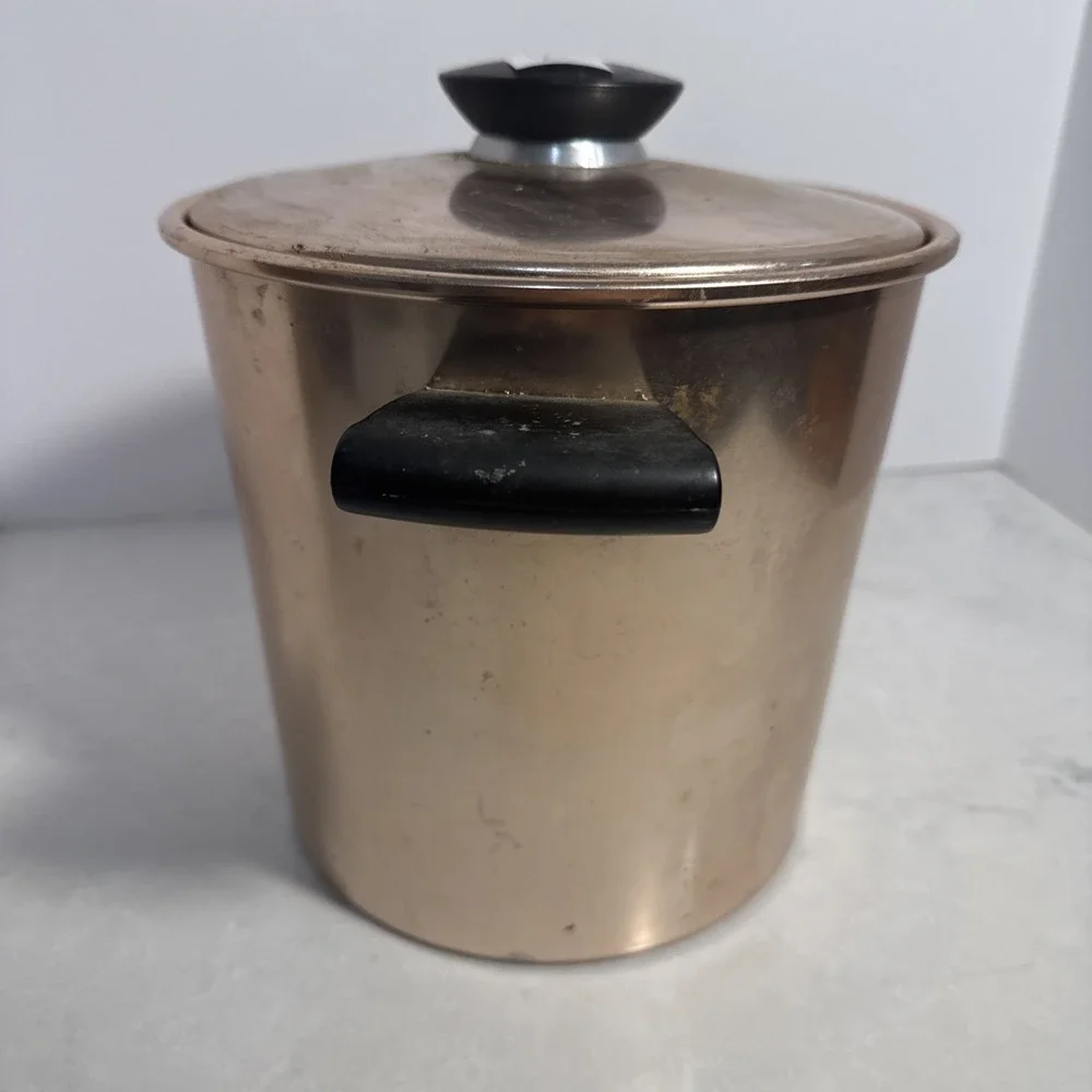 VINTAGE 1950'S REGAL SUPREME ALUMINUM PINK ICE BUCKET WINE COOLER
